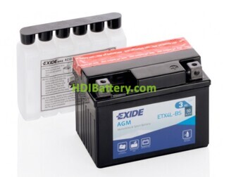 Batería de plomo AGM EXIDE ETX4L-BS 12V 3Ah