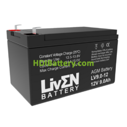 Batera de Plomo AGM Liven Battery LV9-12 12V 9Ah