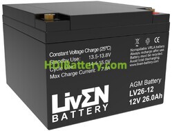 Batería de plomo AGM Liven LV26-12 12 V 26 Ah