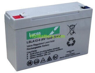 Batera de plomo AGM Lucas LSLA12-6 6V 12Ah 