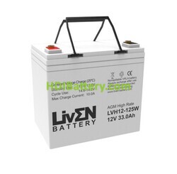 Batería de plomo AGM LVH12-125W FR Liven Battery 12V 26Ah