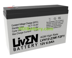 Batería de plomo AGM LVH12-23W Liven Battery 12V 6Ah