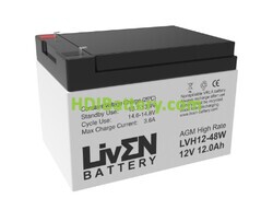 Batería de plomo AGM LVH12-48W Liven Battery 12V 12Ah