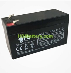 Batería de plomo AGM Premium Battery PB12-1.3 12V 1.3Ah