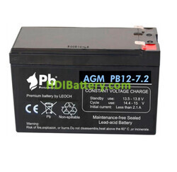 Batería de plomo AGM Premium Battery PB12-7.2 T2 12V 7.2Ah