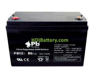 Batera de plomo AGM Premium Battery PB12-90 12V 90Ah