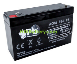 Batería de plomo AGM Premium Battery PB6-12 6V 12Ah