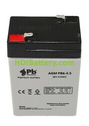 Batería de plomo AGM Premium Battery PB6-4.5 6V 4.5Ah