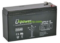 Batera de Plomo AGM U-Power UP6.0-12 12V 6Ah 
