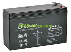 Batería de Plomo AGM U-Power UP6.0-12 12V 6Ah 