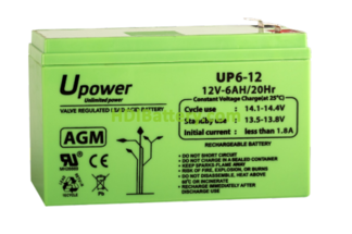 Batera de Plomo AGM U-Power UP6.0-12 12V 6Ah 