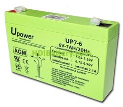 Batería de Plomo AGM U-Power UP7-6 6V 7Ah