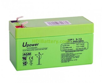 Batería de Plomo AGM UP1.3-12 U-Power 12V 1.3Ah