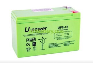 Batería para patin eléctrico AGM UP9-12 U-power 12V 9Ah 