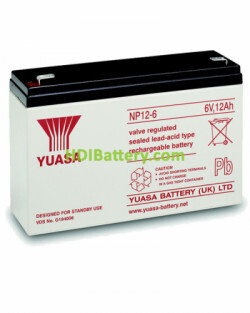 Batera de plomo AGM YUASA NP12-6 6V 12Ah