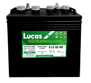 Batera de plomo ciclo profundo Lucas 8 LC-GC HC 8V 177 Ah