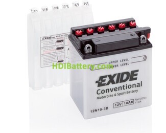 Batera de plomo Conventional Exide 12N10-3B 12V 10Ah 