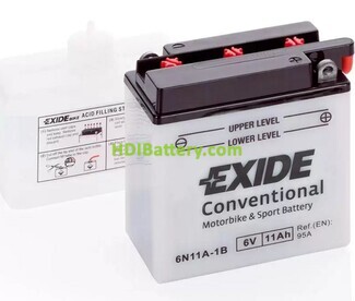 Batera de plomo Conventional Exide 6N11A-1B 6V 11Ah 