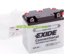 Batería de plomo Conventional Exide 6N6-3B-1 6V 6Ah