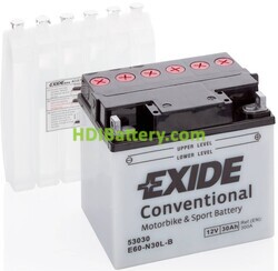 Batería de plomo Conventional Exide E60-N30L-B 12V 30Ah 