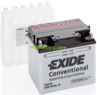 Batera de plomo Conventional Exide E60-N30L-B 12V 30Ah 