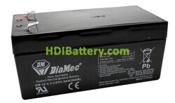 Batería de Plomo DiaMec D1230S 12V 3.3Ah