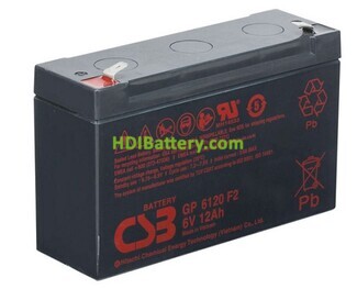 Batería de Plomo GP6120 CSB Battery 6V 12Ah 