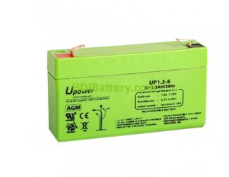 Batería de Plomo U-power UP1.3-6 6V 1,3Ah 