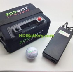 Bateria Eco-Batt Lithium para carro de golf 12V 16AH + kit de carga. Equivalente a 26/30 Ah de acido o gel