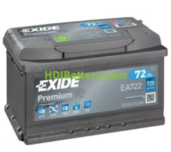 Batería de arranque Exide Premium EA722 12V 72Ah