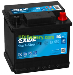Batería EXIDE EFB EL550 12V 55Ah