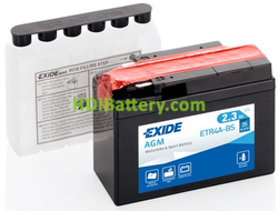 Batería de plomo AGM Exide ETR4A-BS 12V 2,3Ah