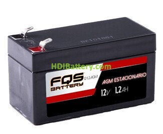 Batera FQS Battery FQS12-1.2AGM AGM Estacionario 12V 1.2Ah 