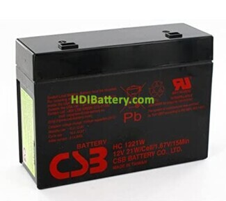 Batera para UPS-SAI 12v 5,1Ah plomo AGM HC1221W CSB