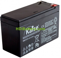 Batería de Plomo AGM Kaise KB1272F2 12V 7,2Ah