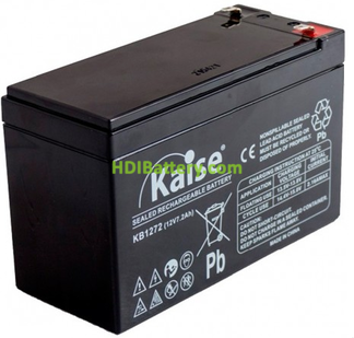 Batera de Plomo AGM Kaise KB1272F2 12V 7,2Ah