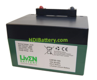 Batería LiFePO4 12.8 Voltios 20 Amperios (GOLF) + CARGADOR Liven Battery 168x128x102 mm