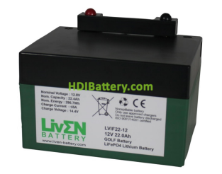 Batera LiFePO4 Liven Battery 12.8V 22Ah (Golf) + Cargador 