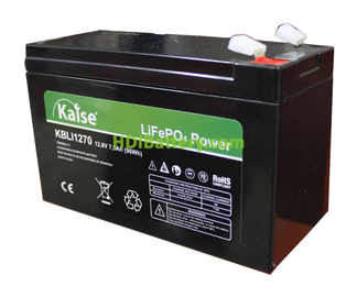 Batera para alarma LiFePO4 12.8 Voltios 7 Amperios Kaise KBLI1270 151x65x99 mm 
