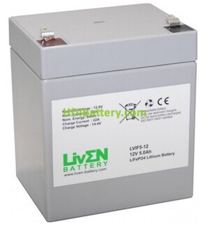 Batera para patinete elctrico LiFePo4 Liven Battery LVIF5-12 12.8V 5Ah