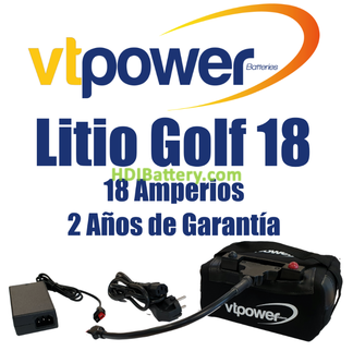Batería LiFePO4 para carro de golf 12 Voltios 18 Amperios