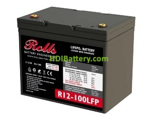 Batera LiFePo4 Rolls Battery R12-100LFP 12.8V 100Ah