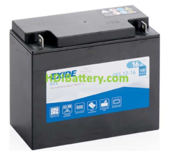 Batería para moto AGM Exide GEL12-16 12 V 16 Ah 100 A