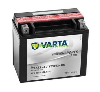 Batera para moto Varta AGM PowerSports YTX12-4 - YTX12-BS 12V 10Ah 150A 