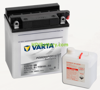 Bateria para moto Varta 12v 11ah 150A PowerSports Freshpack 12N10-3B-YB10L-B-YB10L-B2 136 x 91 x 146 mm