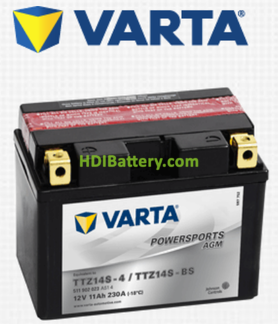 Bateria para moto Varta 12v 11ah 230A AGM PowerSports TTZ14S-4 , TTZ14S-BS , 511 902 023 150 x 87 x 110 mm