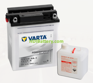 Bateria para moto Varta 12v 12ah 160A PowerSports Freshpack 12N12A-4A1-YB12A-A 136 x 82 x 161 mm