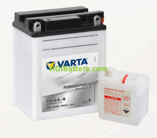 Bateria para moto Varta 12v 12ah 160A PowerSports Freshpack YB12A-B 136 x 82 x 162 mm