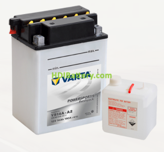 Bateria para moto Varta 12v 14ah 190A PowerSports Freshpack YB14A-A2 135 x 90 x 177 mm