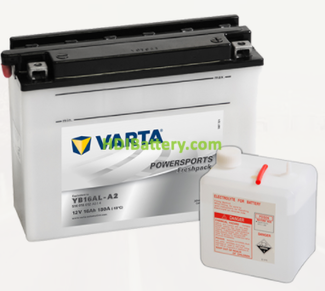 Bateria para moto Varta 12v 16ah 180A PowerSports Freshpack YB16AL-A2 205 x 72 x 164 mm